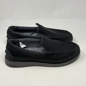 LL Bean All Week Slipper Mocs Mens 13 M Leather Shearling Lined Outdoor Shoes